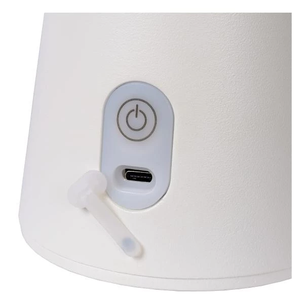 Lucide LA DONNA - Lámpara de mesa Dentro/Fuera Recargable - Batería/acumulador - Ø 19,7 cm - LED Regul. - 1x2W 2700K - IP54 - 3 StepDim - Blanco - DETAIL 6